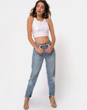 Anery Crop Top in Clear Disc Sequin