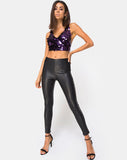 Angel Crop Top in Plum Disc Sequin