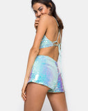 Crystal Short in Fishcale Sequin Candy Unicorn