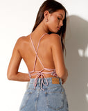 Image of Angel Crop Top in Blush Pink Fishscale Sequin