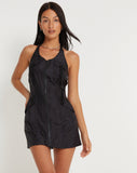 image of Anggi Mini Zip Up Dress in Parachute Black