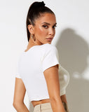 Image of Anjali Crop Top in Rib Ivory