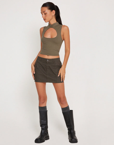 Image of Annesley Crop Top in Tarmac Green