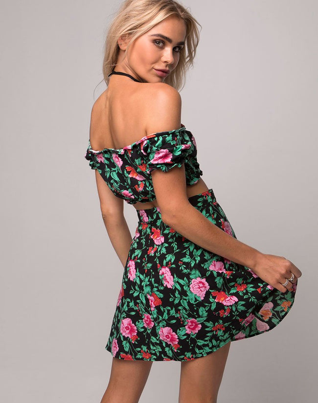 Antonia A Line Skirt in Flower Fling