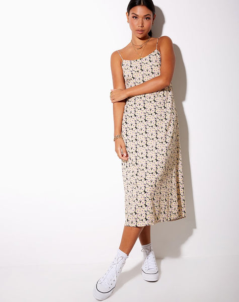 Anya Midi Dress in Daisy Day Cream