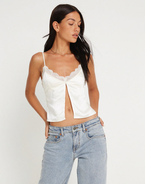 image of Apulia Butterfly Top in Satin Ivory