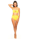 Motel Aquamarine Cut Out Bikini Top in Sun Yellow