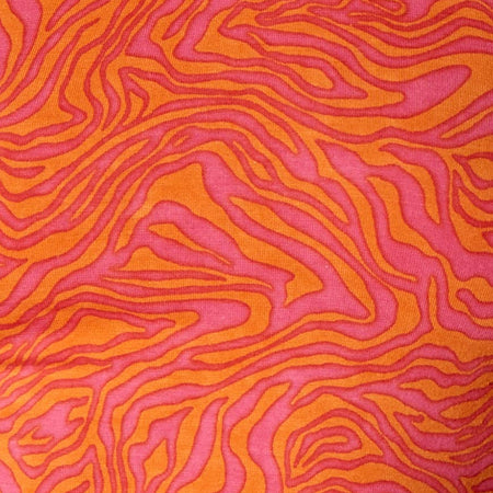 Ardilla Bodycon Dress in Trippy Waves Tangerine and Pink