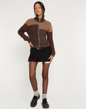 image of Arelius Knitted Jacket in Tonal Brown