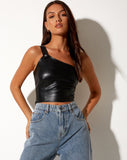 Image of Arne Crop Top in Pu Black