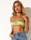 Arona Bralet Top in Satin Nile Green