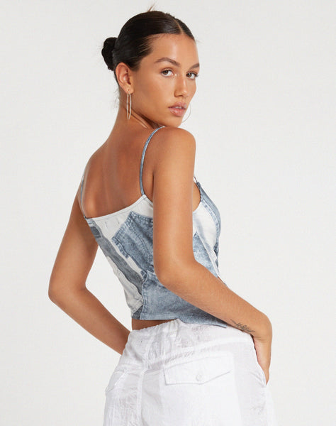 IMAGE OF Asteria Top in Denim Pocket