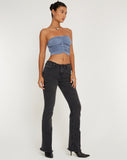 image of Asti Bandeau Crop Top in Frosty Blue