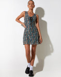 image of Avalie Mini Dress in Folk Floral