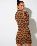 Image of Avaya Dress in Persian Night Flock Brown