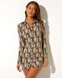 Image of Avaya Dress in Retro Spot Brown