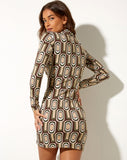 Image of Avaya Dress in Retro Spot Brown