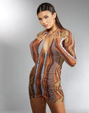 Image of MOTEL X IRIS Aviva Mini Dress in Earthy Gradient