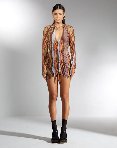 Image of MOTEL X IRIS Aviva Mini Dress in Earthy Gradient