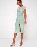 Ayuka Midi Dress in Table Cloth Neo Mint