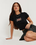 Image of Babe Tee in Black London Motel Embro