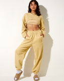 Image of Bacel Cropped Sweatshirt in Custard M Embro