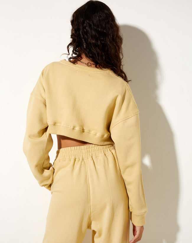 Image of Bacel Cropped Sweatshirt in Custard M Embro