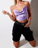 Baila Crop Top in Satin Lilac