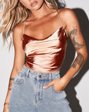 Baila Crop Top in Satin Rose Gold