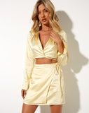 Image of Nawa Mini Skirt in Satin Buttercream