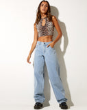 Image of Balba Crop Top in True Leopard