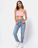 Balien Crop Top in Fringe Sugar Pink