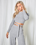 Balleri Crop Top in Rib Grey