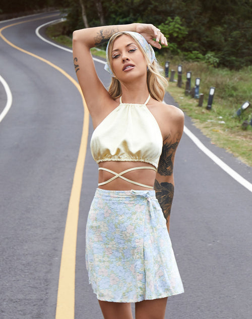 Image of Volto Mini Skirt in Washed Out Pastel Floral