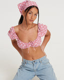 Bandana in Apple Check Blush Red