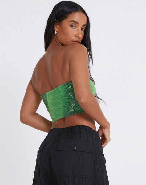 image of Bandira Bandeau Top in Sequin Solarized Green