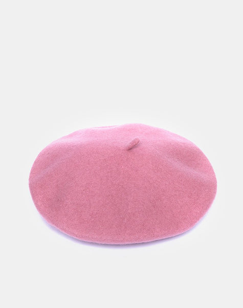 Wool Beret in Dusky Pink