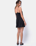 Bartier Mini Dress in Satin Max Zara Black