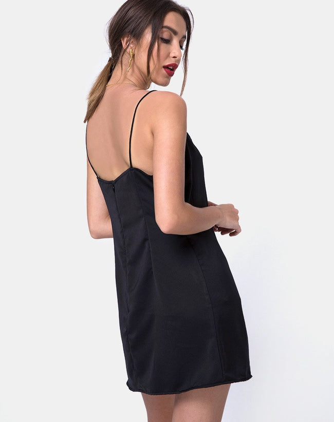 Bartier Mini Dress in Satin Max Zara Black