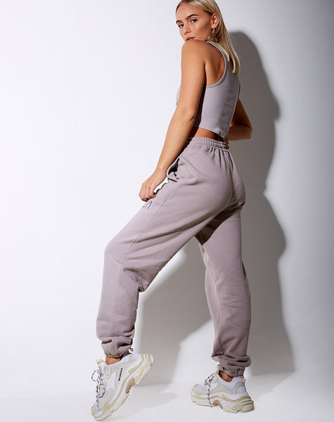 Basta Jogger in Mushroom with 'LA' Embro