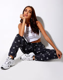 Image of Basta Jogger in Small Graffiti Flower Dark Grey