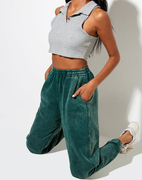 Image of Basta Jogger in Washed Green Angel Energy Cherub Embro