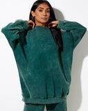 Image of Glo Sweatshirt in Washed Green Angel Energy Cherub Embro