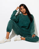 Image of Glo Sweatshirt in Washed Green Angel Energy Cherub Embro