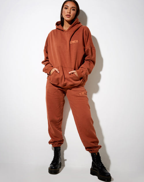 Basta Jogger in Burnt Brick 'Be Nice' Label Embro