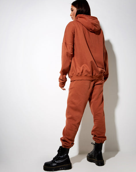 Basta Jogger in Burnt Brick 'Be Nice' Label Embro