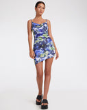 IMAGE OF Batia Bodycon Dress in Abstract Watercolour Blue