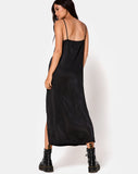 Batis Maxi Dress in Satin Black