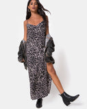 Batis Maxi Dress in Leopard Grey