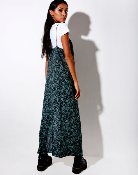 Batis Maxi Dress in Mono Paisley Sage